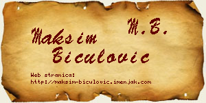 Maksim Biculović vizit kartica